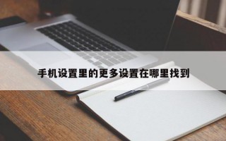 手机设置里的更多设置在哪里找到